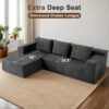 103" Cloud Sectional Sofa, Boneless L-Shape Couch with Chaise, Modern Minimalist Modular Couch for Living Room, Free Combination Deep Seat Corner, No Assembly Required, Dark Grey