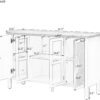47.2'' Retro TV Stand for TVs up to 43 Inches, Entertainment Center Media Console Cabinet with 3 Spacious Cabinets, Glass Cabinet Doors and Anti-tip Device for Living Room, White