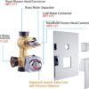 SR SUN RISE 12 Inches All Metal Square Shower System with Tub Spout, Tub Shower Faucet Set, High Pressure Rain Shower Head and Handheld Sprayer Combo Shower Fixtues, Valve Included, Polished Chrome