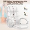 Homall Office Chair High Back Computer Desk Chair, PU Leather Adjustable Height Modern Executive Swivel Task with Padded Armrests and Lumbar Support (White)