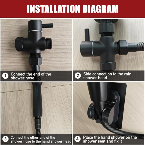 Double Shower Head, Dual Shower Head for Couples, High Pressure and Adjustable Tandem Shower Head System for Two People