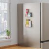 2 Pack Cabinet Door Organizers Plastic Wrap Holders for Kitchen Organizers, No drilling Wall Door Mount Kitchen Wrap Rack for Foil Wrap, Cling Wrap, and Food Bags, Clear