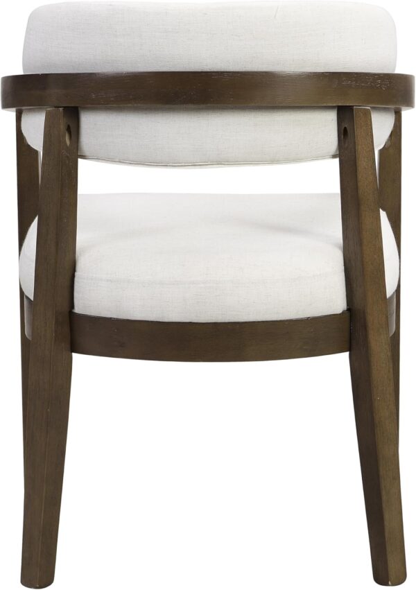 Christopher Knight Home Set of 2 Lanford Fabric Upholstered Dining Chairs, Curved Backrest Kitchen Side Chair, Soft Padded Seat&Back Cushion, Solid Wood Armchair, Ergonomic Extra Seat, Beige+Walnut