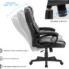 Furmax Office Executive Chair High Back Adjustable Managerial Home Desk Chair, Swivel Computer PU Leather Chair with Lumbar Support (Black)