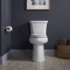 KOHLER K-25224-0 Highline Tall Two-Piece Elongated Toilet with Left-Hand Trip Lever, Elongated Toilet Bowl, 1.28 GPF, White