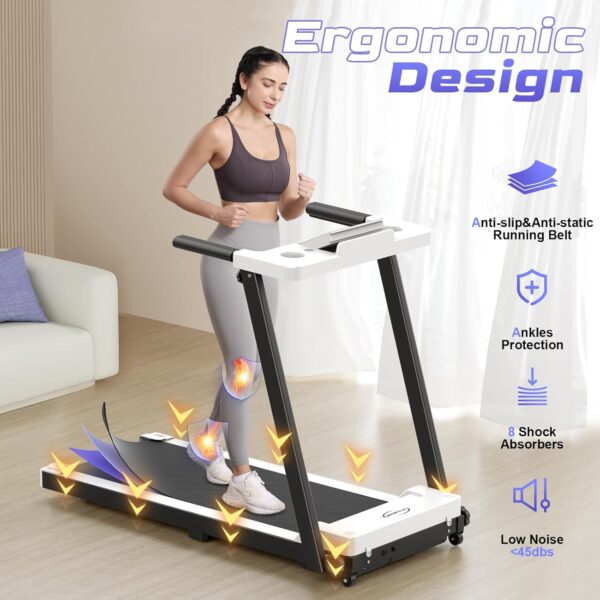 Walking Pad Treadmill with Handle Bar, 3.0 HP Foldable Treadmills for Home, 300LBS Capacity Portable Treadmills for Home & Office Use