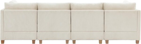 Eafurn Free Combination Reversible Modular Sectional Couch with Movable Ottoman Sets, Modern Corduroy Upholstered Convertible Sleeper Sofa Bed, Deep Seat Leisure Lounge Sofabed for Living Room Office