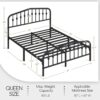 Yaheetech Queen Bed Frames Metal Platform Bed with Victorian Style Wrought Iron Headboard and Footboard/Easy Assembly/No Box Spring Needed/Black Queen Bed