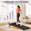 Walking Pad with Incline, 3 in 1 Under Desk Treadmills for Home, 265 Lbs Capacity Portable Walking Treadmill with Remote Control, LED Display, Hidden Safety Switch