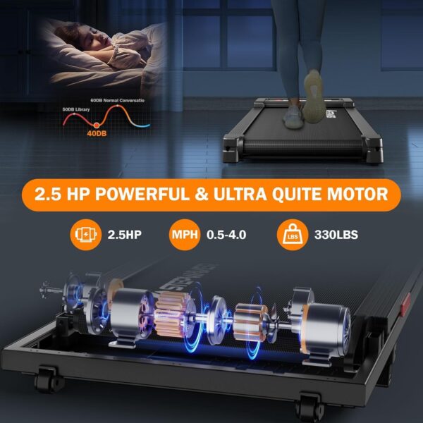 2.5HP Walking Pad with Incline 330lbs, 3 in 1 Walking Pad Treadmill 5-Level Big LED, Under Desk Treadmill for Home,Walk/Jog/Run,Portable,Small, with Remote Control,Assembly Free,Wider Belt