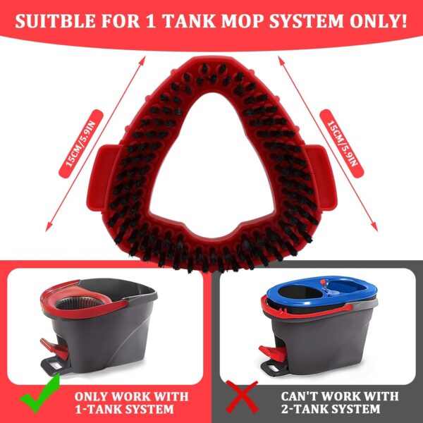 2 Pack Scrubber Mop Head for O-Ceda EasyWring 1-Tank System, Spin Mop Scrub Brush Head Replacement, Shower Floor Scrubber, Hard Bristle Cleaning Brush for Bathroom Kitchen Tile and Hard Floor