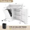 VECELO Tilt Out Trash Can Cabinet, Kitchen Trash Bin with Adjustable Shelves and Charging Station, Pet Proof Recycling Cabinet with Deodorizing, Ultimate Storage Solutions, White
