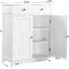 Yaheetech Free Standing Bathroom Cabinet with 1 Drawer 2 Doors and Adjustable Shelf, Wooden Entryway Storage Cabinet, 11.8D x 23.6W x 31.5H in, White