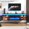 70" tv Stand w/ 36" Fireplace Up to 80" TVs,High Gloss LED Fireplace TV Stand Entertainment Center for 70/75+/80 inch TV, Modern Media TV Console Cabinet for Living Room,Black