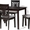 Baxton Studio Olympia Dining Set, 5-Piece, Grey/Espresso Brown