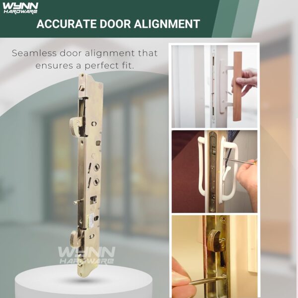 Amesbury Truth Dual Point 9-15/16" Mortise Lock (No FacePlate) with Anti-Slam Pin for Sliding Patio Glass Door Locking Mechanism Replacement | Fix and Repair Door Hardware Lock Set - Alloy Steel