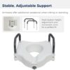 Drive Medical RTL12027RA 2-in-1 Raised Toilet Seat with Removable Padded Arms, Standard Seat