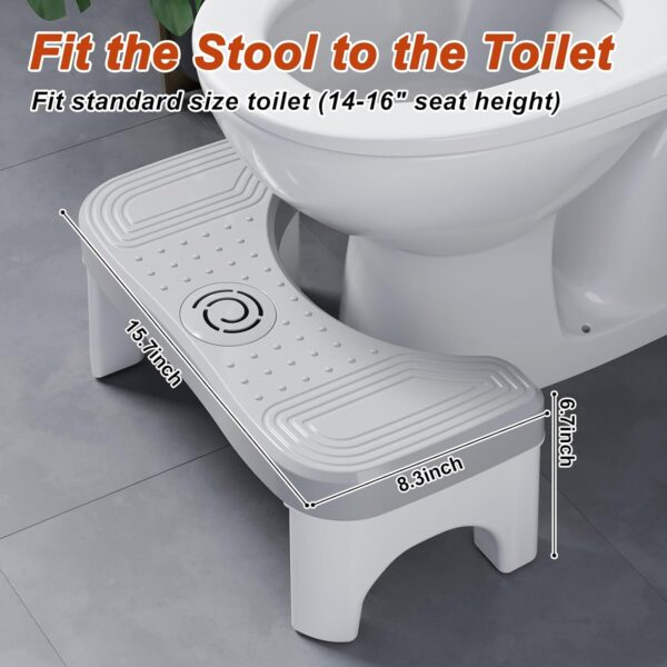 Squatting Toilet Stool for Adults, 7 Inch Poop Stool Squat Adult, Non-Slip Potty Stool for Pooping, Portable Toilet Step Foot Rest for Bathroom