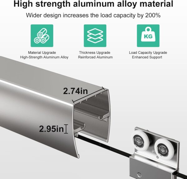 56-60" W x 70" H Semi-Frameless Double Sliding Shower Door, Glass Shower Door with Water Seal Strips and Anti-Collision Protection, 1/4" (6mm) Thick SGCC Tempered Glass, Adjustable Width, Chrome