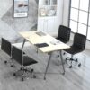 Yaheetech Adjustable Task Chair PU Leather Low Back Ribbed Armless Swivel Black Desk Chair Office Chair Wheels