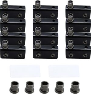 12Pcs Stainless Steel Glass Door Pivot Hinge, Black Free Swinging Glass Hinge, Fit for 5-8mm Glass Doors