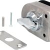 Set of 2 NUZAMAS 304 Stainless Steel Glass Door Locks, Floor Latch Lock, Bolt Ground Lock for Bathroom Toilet Shop Frameless Glass Doors - Half Round