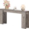 LITTLE TREE 70.9-Inch Long Entryway Table, Farmhouse Sofa Console Table for Living Room, Entryway, Hallway, Grey