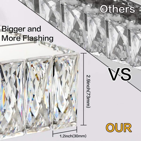 ZUZITO Modern Bathroom Vanity Lights - Crystal 3 Light Vanity Lighting Fixtures - Chrome Bathroom LED Light Fixture Over Mirror 6000K Cool White Light