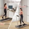 DeerRun 3 in 1 Under Desk Walking Pad Treadmill, 3.0HP Low Noise Portable for Home & Office, 300LBs Weight Capacity Folding With Remote Control & Smart APP