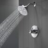 Delta Faucet Nicoli 14 Series Single-Handle Shower Faucet, Shower Trim Kit with 5-Spray H2Okinetic Shower Head, Chrome 142749 (Shower Valve Included)