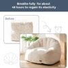 MAXYOYO Giant Bean Bag Chair, Oversized Bean Bag Couch for Adults and Kids, Faux Fur Shell-Shaped Large Chair with Filler, Stuffed Big Accent Sofa Lounge Floor Sofa for Gaming, Reading, Beige
