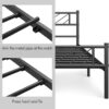 Yaheetech Queen Size Platform Bed Frame with Arrow Design Headboard, 13 Inches Metal Mattress Foundation for Storage, No Box Spring Needed, Easy Assembly, Modern, Black