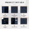 36'' Bathroom Vanity with Top Single Resin Sink Countertop, Solid Wood Frame Modern Storage Cabinet, 2 Drawer and Shelves, Soft Closing Doors, Blue
