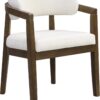 Christopher Knight Home Set of 2 Lanford Fabric Upholstered Dining Chairs, Curved Backrest Kitchen Side Chair, Soft Padded Seat&Back Cushion, Solid Wood Armchair, Ergonomic Extra Seat, Beige+Walnut
