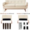 Kingfun 65.2" W Loveseat Sofa, Mid Century Modern Decor Love Seat Couches for Living Room, Button Tufted Upholstered Furniture, Solid & Easy to Install Small Couch for Bedroom Office Apartment, Beige