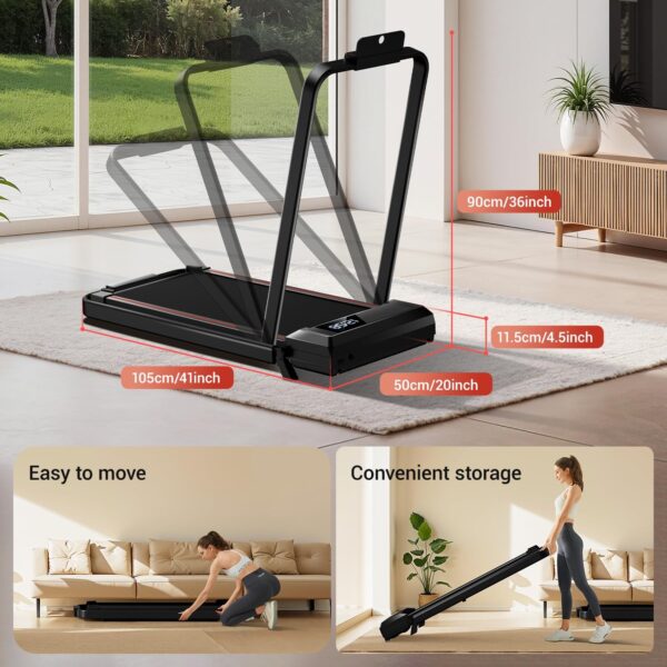 Incline Walking Pad Treadmill for Home and Office, Treadmill with Incline, Under Desk Treadmills with 2.5 HP Quiet Brushless, 265 LBS Capacity
