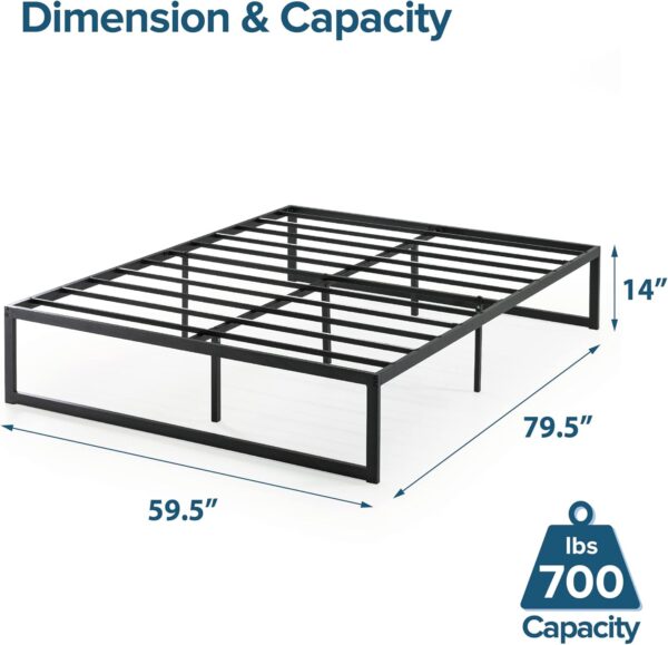 ZINUS Abel Metal Platform Bed Frame, Mattress Foundation with Steel Slat Support, No Box Spring Needed, Easy Assembly, Queen