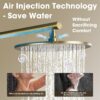 TRUSTMI 12 inch Round Bathroom Luxury Rain Mixer Combo Set Wall Mounted Rainfall Shower Head System Brushed Gold, (Contain Faucet Rough-in Valve Body and Trim)