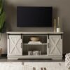 Walker Edison Richmond Modern Farmhouse Sliding Barn Door TV Stand for TVs up to 65 Inches, 58 Inch, Stone Grey