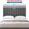 IDEALHOUSE Queen Size Bed Frame with Adjustable Headboard, Velvet Upholstered Platform Bed Frame with Strong Wooden Slats, Non-Slip and Noise-Free, No Box Spring Needed, Easy Assembly, Grey