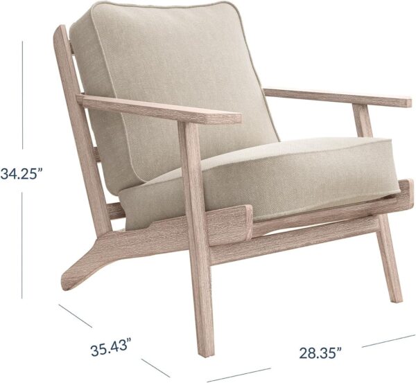 716HAd1YddL._AC_SL1500_.jpg BELLEZE Mid Century Modern Chair with Sturdy Wood Frame, Upholstered Linen Arm Chair, Easy Assembly Comfortable Accent Chair for Living Room, Bedroom or Office - Maximus (Natural)