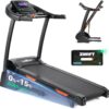 THERUN Incline Treadmill for Running and Walking, 300 lbs Weight Capacity Folding Treadmill with 0-15% Auto Incline, Wide Belt, 3.5HP, App, Heart Rate