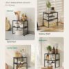 SONGMICS Cabinet Organizer Shelf, Set of 2 Kitchen Counter Shelves, Kitchen Storage, Spice Rack, Stackable, Expandable, Metal and Engineered Wood, Ink Black and Ebony Black UKCS02B01