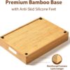 Umilife Kitchen Cabinet Organizer for Food Storage Container Lids, with Adjustable Dividers, Bamboo Drawer Caddy, Box for Kitchen Storage And Organization