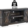 AMERLIFE 66" Farmhouse TV Stand for 75 Inches TVs, Entertainment Center with Sliding Barn Door and Adjustable Shelf & Feet, Console Table with Storage, Dark Rustic Oak