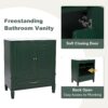 Linique 30" Bathroom Vanity with Sink Combo Set, Solid Wood Frame Modern Bathroom Storage Cabinet with a Large Drawer, a Adjustable Shelf and 2 Soft Closing Cabinet Doors with Organizer, Green