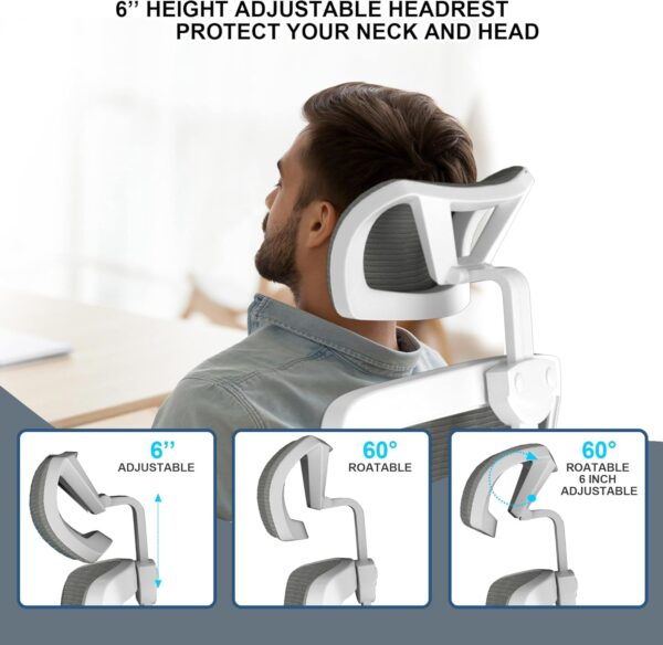 Home Office Chair, Ergonomic Comfy Desk Chair, High Back Computer Chair- Adjustable Headrest with Flip-Up Arms, Lumbar Support, Swivel Executive Task Chair (Modern, Star Dust)