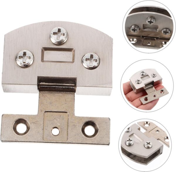 DOITOOL Modern Style No Drilling Glass Door Hinge 4pcs Stainless Steel Easy Install for Shower Doors