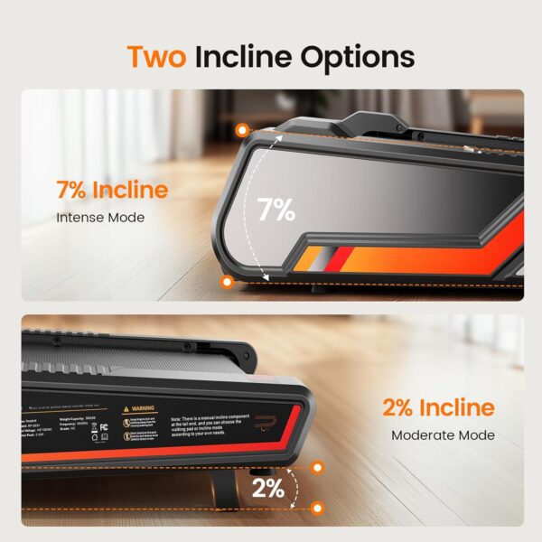 Small Walking Pad for Home and Office, Portable Under Desk Treadmill with Fixed 7% Incline and Adjustable 2% Incline, 300LBS Capacity