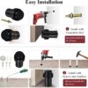 KOLAKO Door Stoppers, Floor Door Stops, (2 Inch) Black Matte Modern Heavy Duty Solid Small Cylindrical Doorstop Rubber Bumper, Stainless Steel, Floor Mounted Door Stop